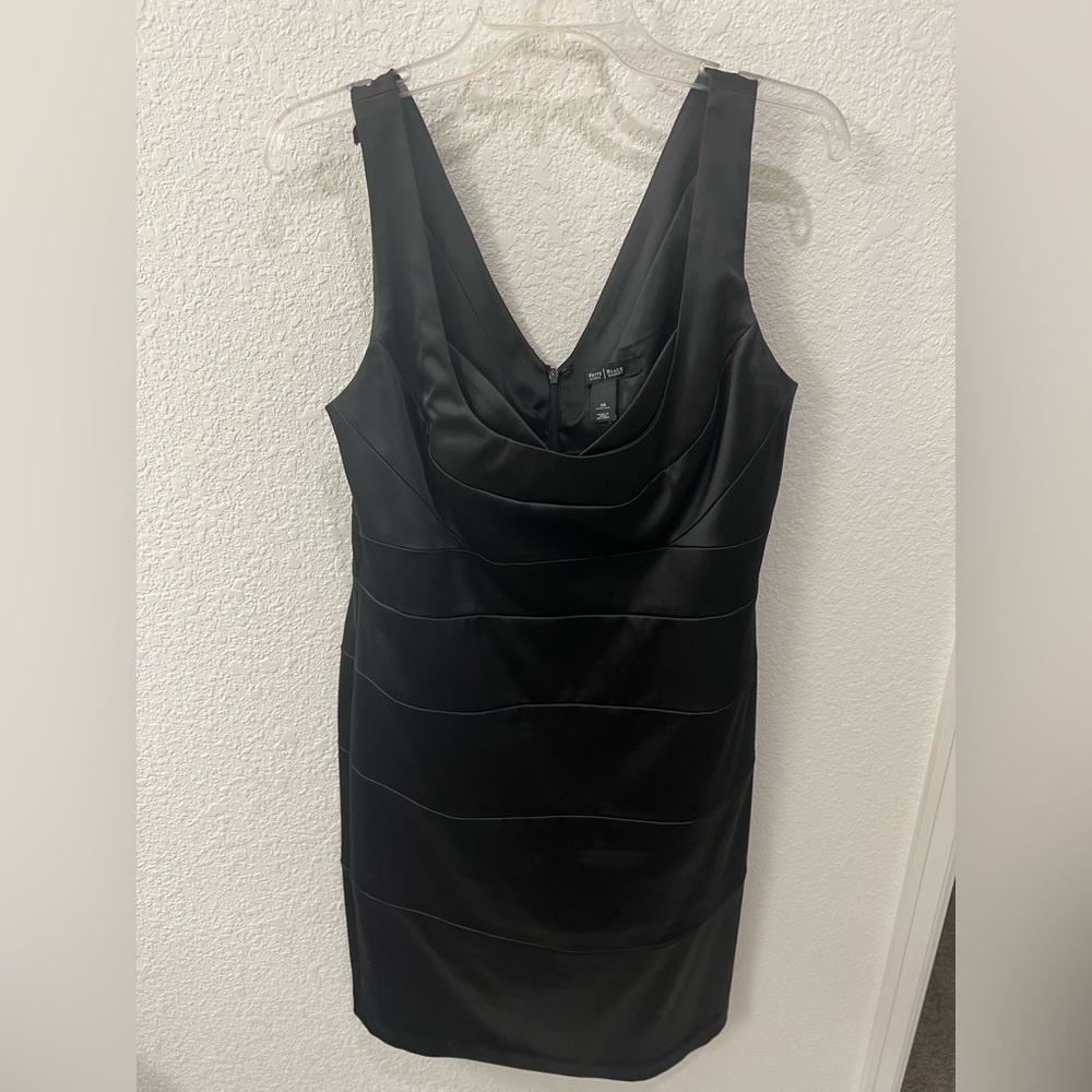 Gorgeous WHBM black satin cocktail dress size 14